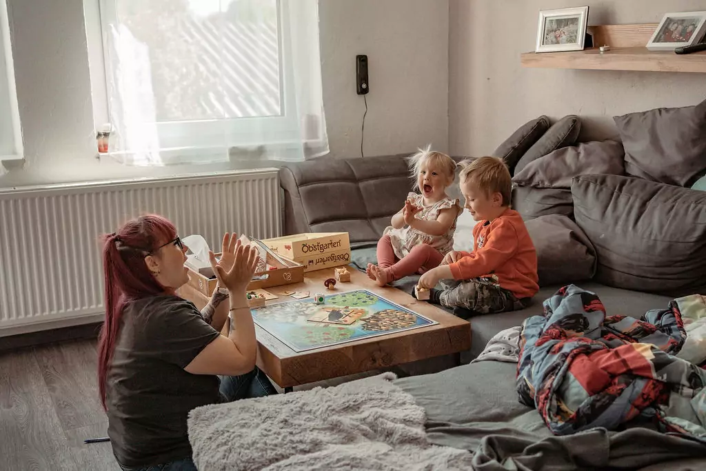 Familienbilder zu Hause